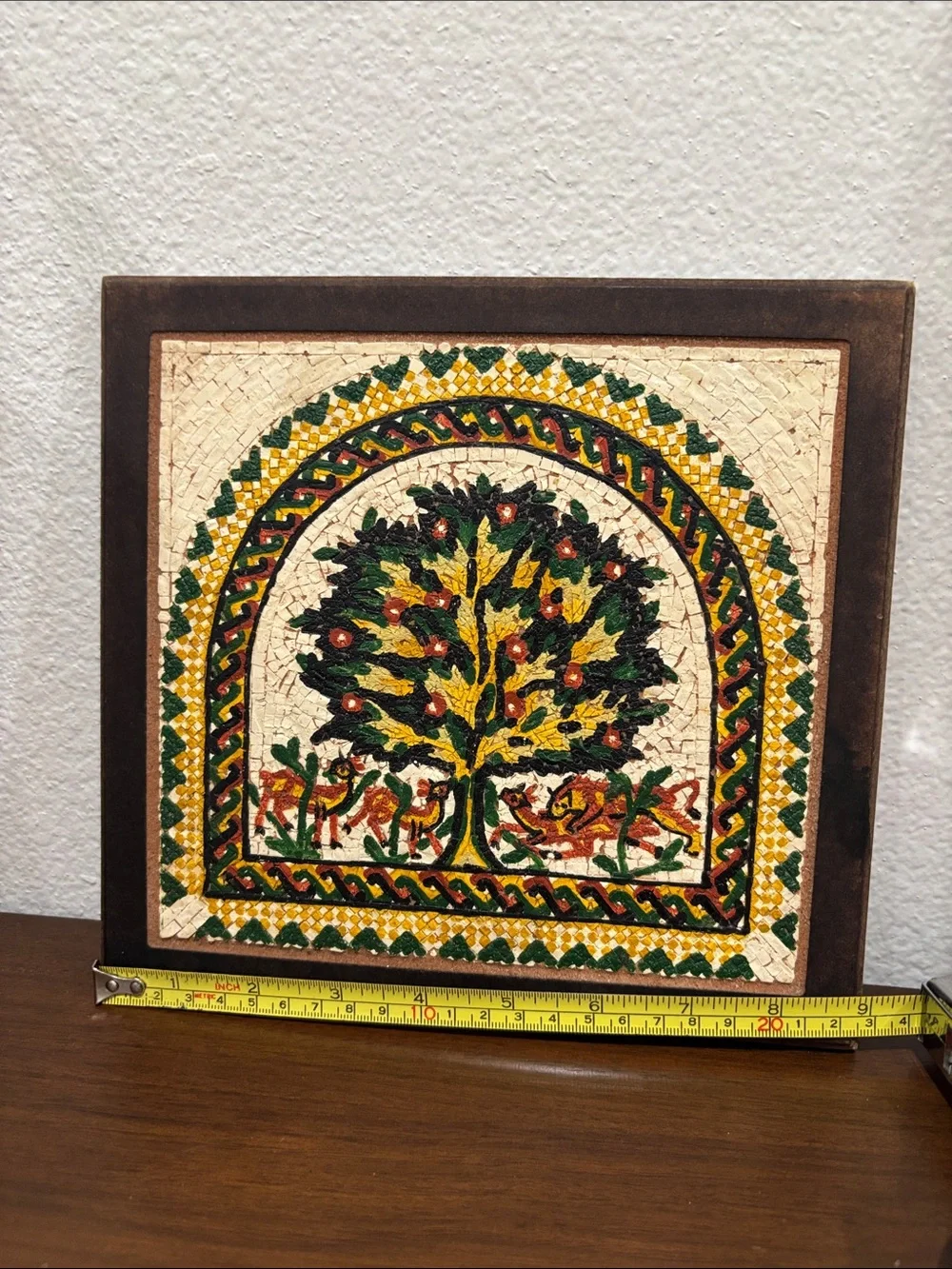 Real Stones Mosaics Tree Of Life Wooden Frame Handcrafted
